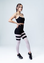Load image into Gallery viewer, Black &amp; Baby Pink Conquer Striped Pants

