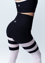 Load image into Gallery viewer, Black &amp; Baby Pink Conquer Striped Pants
