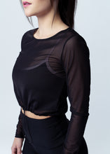 Load image into Gallery viewer, Killin&#39; It Long Sleeve Mesh Top Black
