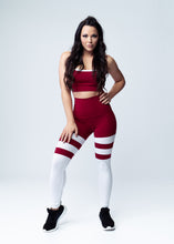 Load image into Gallery viewer, Red wine and white crop top
