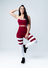 Load image into Gallery viewer, Red wine and white crop top
