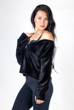 Load image into Gallery viewer, Butterscotch Dream Velvet Off The Shoulder Sweater
