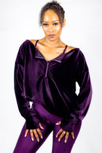 Load image into Gallery viewer, Black Dream Velvet Off The Shoulder Sweater
