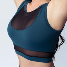Load image into Gallery viewer, Peacock Green Elegance Mesh Top
