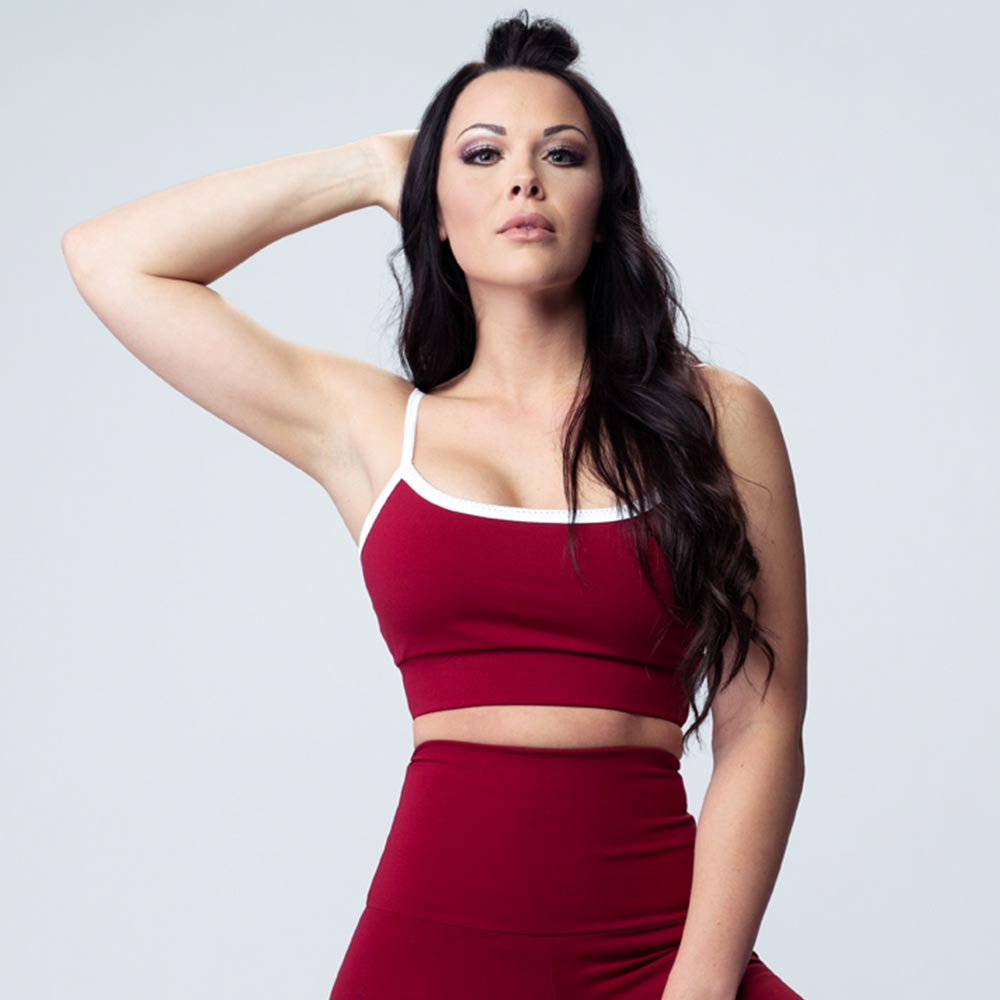 Red Wine & White Conquer Sports Bra