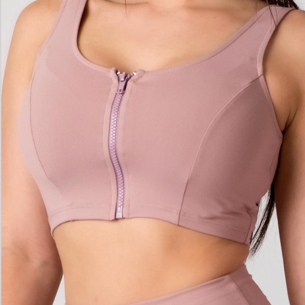 Blush Rose Zipper Crop Top