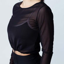 Load image into Gallery viewer, Killin&#39; It Long Sleeve Mesh Top Black
