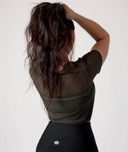 Load image into Gallery viewer, Killin&#39; It Short Sleeve Mesh Top Olive
