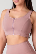 Load image into Gallery viewer, Blush Rose Zipper Crop Top
