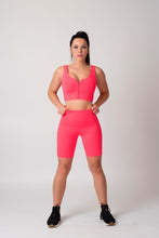 Load image into Gallery viewer, Neon Pink Zipper Crop Top
