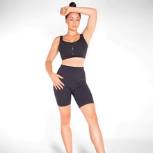 Load image into Gallery viewer, Matte Black Summer Collection Zipper Crop Top
